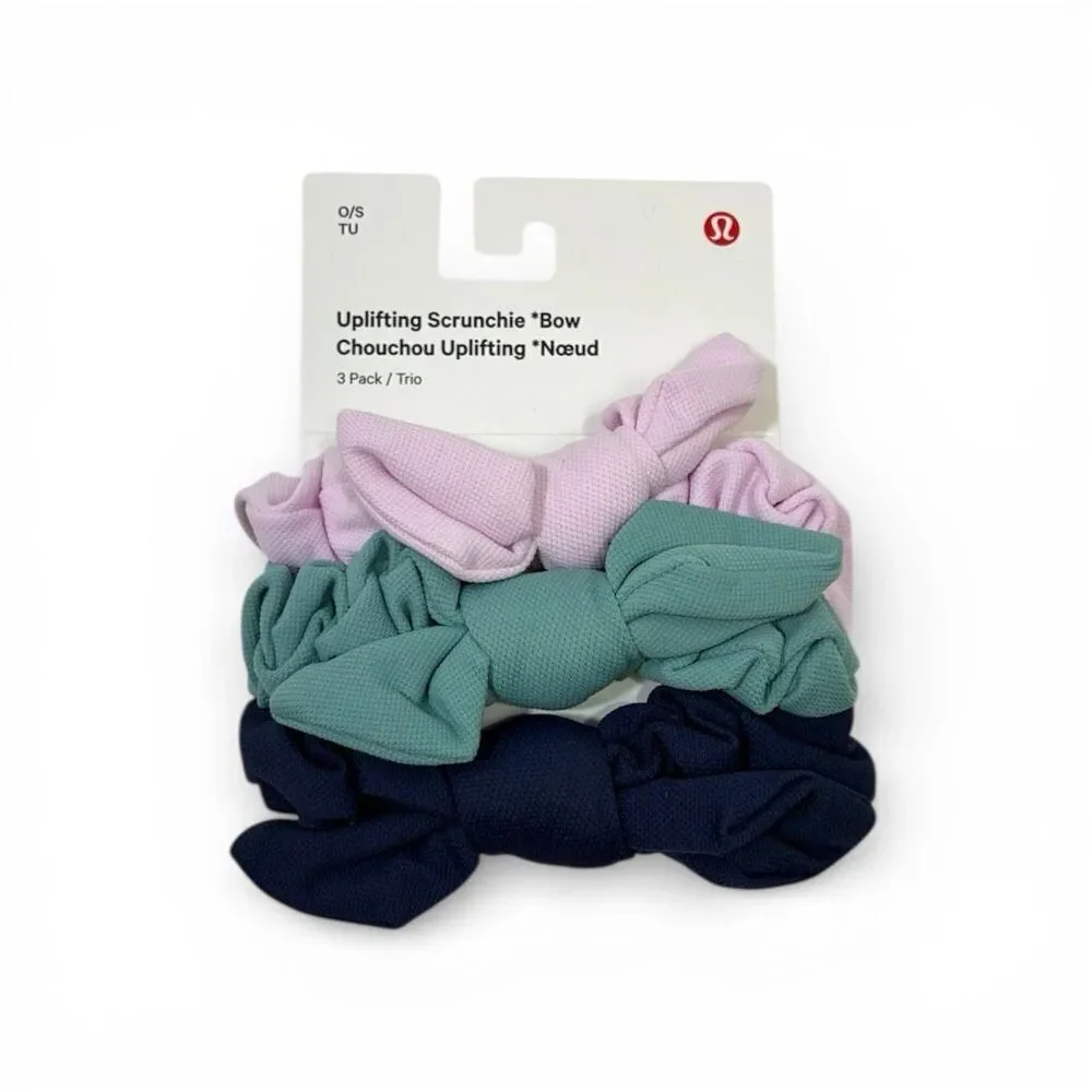 Lululemon NWT Uplifting Scrunchies Bow Pack of 3